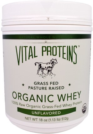 Organic Whey, Unflavored, 18 oz (512 g) by Vital Proteins, 運動，補品，乳清蛋白 HK 香港