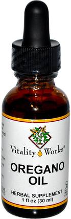 Oregano Oil, 1 fl oz (30 ml) by Vitality Works, 補充劑，牛至油，牛至油液 HK 香港