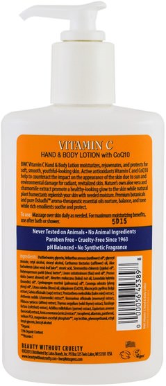 維生素C - Beauty Without Cruelty, Vitamin C, With CoQ10, Hand and Body Lotion, 8.5 fl oz (250 ml)
