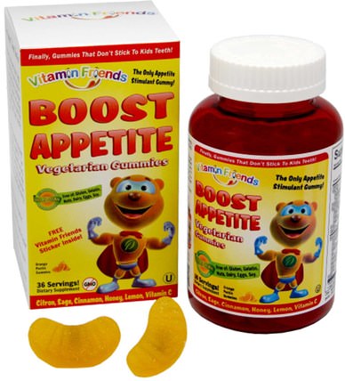 Boost Appetite Vegetarian Gummies, 36 Orange Pectin Gummies by Vitamin Friends, 兒童健康，補充兒童 HK 香港