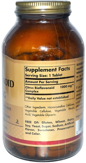 維生素，生物類黃酮 - Solgar, Citrus Bioflavonoid Complex, 1000 mg, 250 Tablets
