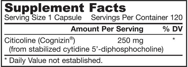 維生素，膽鹼，cdp膽鹼（citi coline），cognizin胞磷膽鹼 - Jarrow Formulas, Citicoline, CDP Choline, 250 mg, 120 Capsules