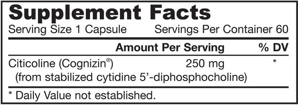 維生素，膽鹼，cdp膽鹼（citi coline），cognizin胞磷膽鹼 - Jarrow Formulas, Citicoline, CDP Choline, 250 mg, 60 Capsules