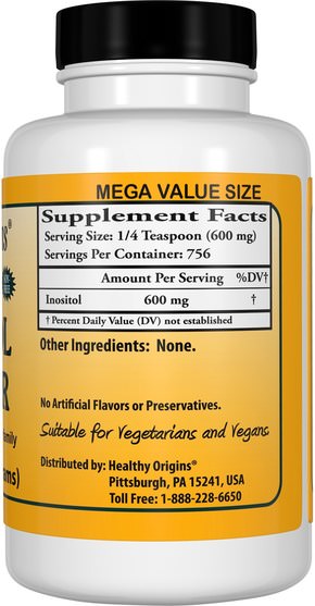 維生素，肌醇 - Healthy Origins, Inositol Powder, 16 oz (454 g)