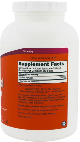 維生素，肌醇 - Now Foods, Inositol Powder, 1 lb (454 g)