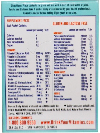 維生素，液體多種維生素 - Ola Loa, Energy, Multi Vitamin Minerals, Tropical, 30 Packets, (7.1 g) Each