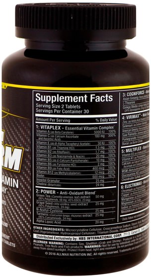 維生素，男性多種維生素，運動 - ALLMAX Nutrition, Premium Vitaform, Performance Vitamin, 60 Tablets