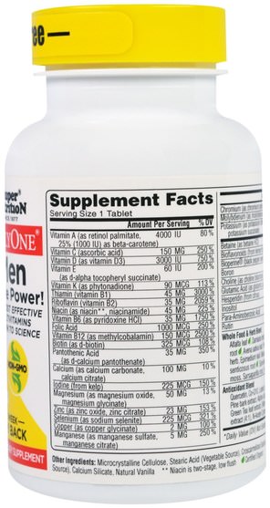 維生素，男性多種維生素 - Super Nutrition, SimplyOne, Men, Triple Power Multivitamins, Iron Free, 30 Tablets