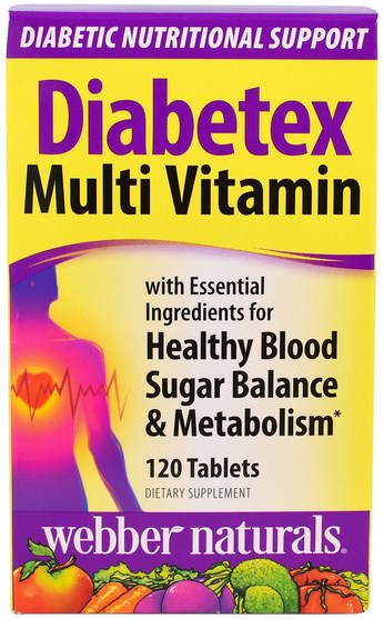 維生素，多種維生素，血糖支持 - Diabetex, Diabetex Muti Vitamin, 120 Tablets