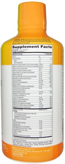 維生素，多種維生素 - Country Life, Food Based Multivitamin & Mineral Complex, Natural Mango Flavor, 32 fl oz (944 ml)