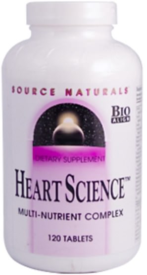 維生素，多種維生素，心臟心血管健康，心臟支持 - Source Naturals, Heart Science, 120 Tablets
