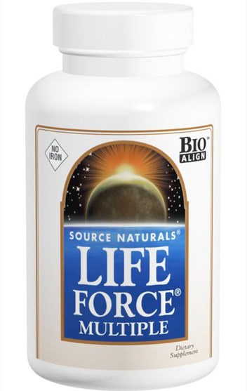 維生素，多種維生素，生命力 - Source Naturals, Life Force Multiple, No Iron, 180 Tablets