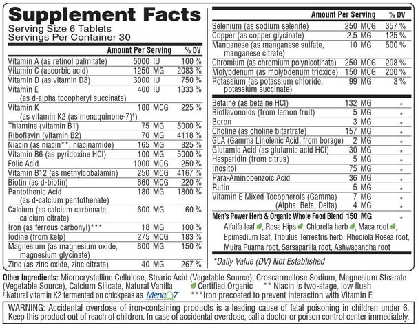維生素，多種維生素，男士混合 - Super Nutrition, Mens Blend, Antioxidant-Rich Multivitamin, 180 Tablets