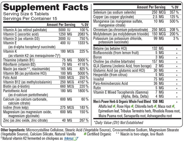 維生素，多種維生素，男士混合 - Super Nutrition, Mens Blend, Antioxidant Rich Multivitamin, Iron Free, 180 Tablets
