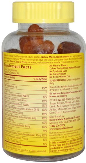 維生素，多種維生素，多種維生素 - Nature Made, Adult Gummies, Multi, 90 Gummies