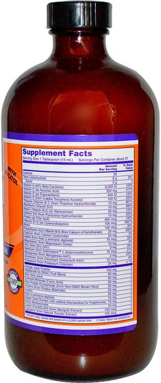 維生素，多種維生素 - Now Foods, Liquid Multi, Tropical Orange Flavor, 16 fl oz (473 ml)