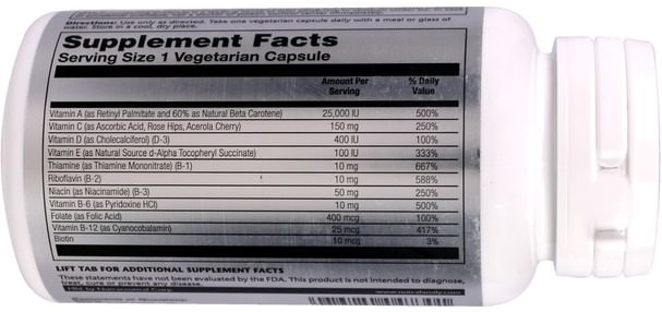 維生素，多種維生素 - Solaray, Once Daily High Energy, Multi-Vita-Min, 60 Vegetarian Capsules