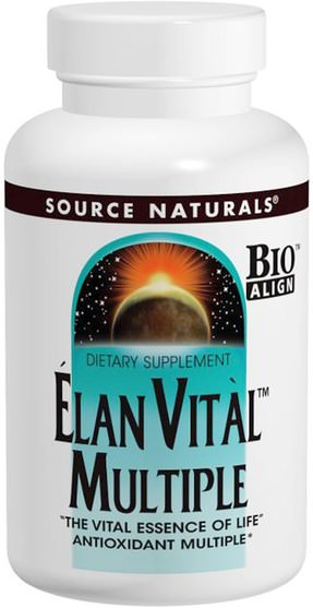 維生素，多種維生素 - Source Naturals, Elan Vital Multiple, 90 Tablets