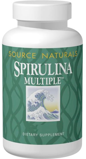 維生素，多種維生素 - Source Naturals, Spirulina Multiple, 100 Tablets
