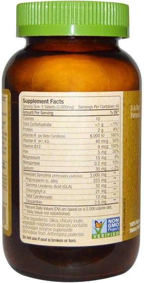 維生素，多種維生素，螺旋藻 - Nutrex Hawaii, Pure Hawaiian Spirulina Pacifica, Natures Multi-Vitamin, 1.000 mg, 180 Tablets