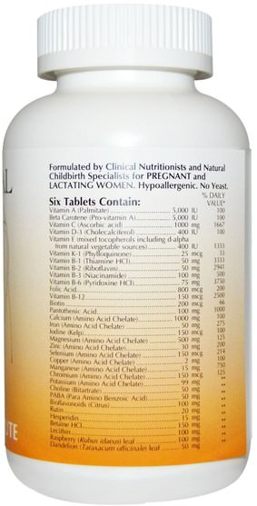 維生素，產前多種維生素 - Eclectic Institute, Vita Natal, Multi-Vitamin & Mineral Formula, 180 Tablets