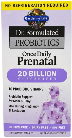 維生素，產前多種維生素，益生菌 - Garden of Life, Dr. Formulated Probiotics, Once Daily Prenatal, 30 Veggie Caps