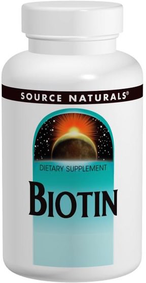 維生素，維生素B，生物素 - Source Naturals, Biotin, 5 mg, 120 Tablets