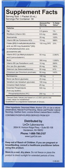 維生素，維生素b複合物 - LypriCel, Liposomal B Complex Plus, 30 Packets, 0.2 fl oz (6 ml) Each