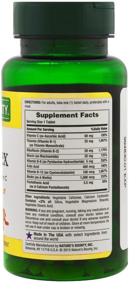 維生素，維生素b複合物 - Natures Bounty, Super B-Complex with Folic Acid Plus Vitamin C, 150 Tablets