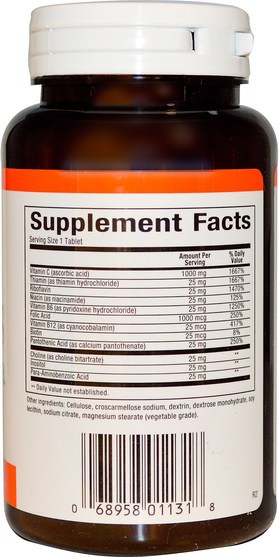 維生素，維生素b，維生素b複合物，b抗應激 - Natural Factors, Stress B Formula, Plus 1000 mg C, 90 Tablets