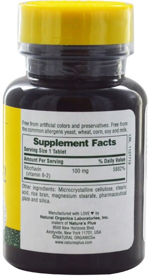 維生素，維生素b，維生素b2 - 核黃素 - Natures Plus, Vitamin B-2, 100 mg, 90 Tablets