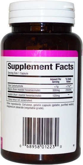 維生素，維生素B，維生素b3，維生素b3 - 菸酸沖洗 - Natural Factors, No Flush Niacin, 500 mg, 90 Capsules