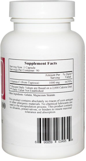 維生素，維生素c - Cardiovascular Research Ltd., Ecological Formulas, Vitamin C-1000, 90 Capsules