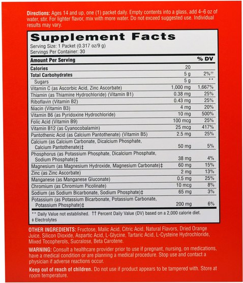 維生素，維生素c，感冒和病毒，免疫系統 - 21st Century, ImmuBlast-C, Effervescent Drink Mix, Ultimate Orange, 1.000 mg, 30 Packets.317 oz (9 g) Each