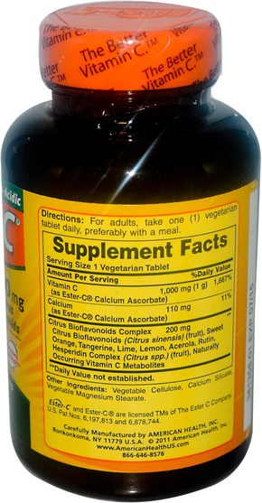 維生素，維生素c，酯類c生物類黃酮 - American Health, Ester-C, 1000 mg, 120 Veggie Tabs