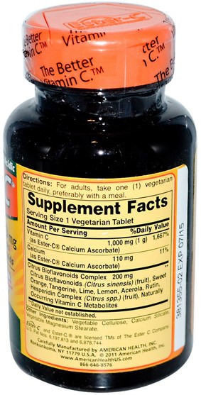 維生素，維生素c，酯類c生物類黃酮 - American Health, Ester-C, 1000 mg, 45 Veggie Tabs