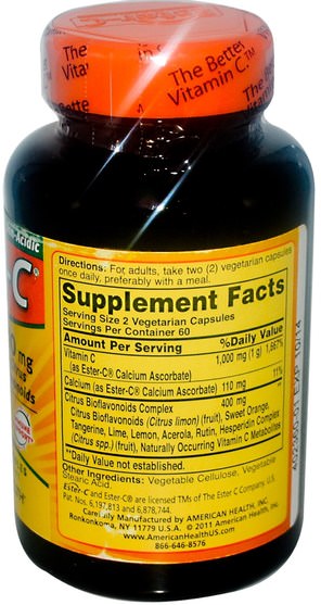 維生素，維生素c，酯類c生物類黃酮 - American Health, Ester-C, 500 mg, 120 Veggie Caps