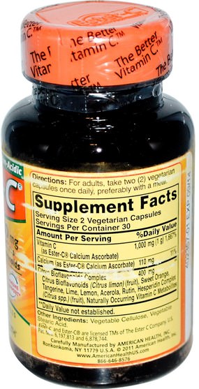 維生素，維生素c，酯類c生物類黃酮 - American Health, Ester-C, 500 mg, 60 Veggie Caps