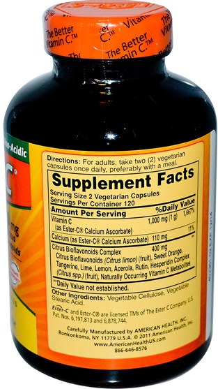 維生素，維生素c，酯類c生物類黃酮 - American Health, Ester-C with Citrus Bioflavonoids, 500 mg, 240 Veggie Caps