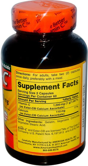 維生素，維生素c，酯c平原 - American Health, Ester-C, 500 mg, 120 Capsules
