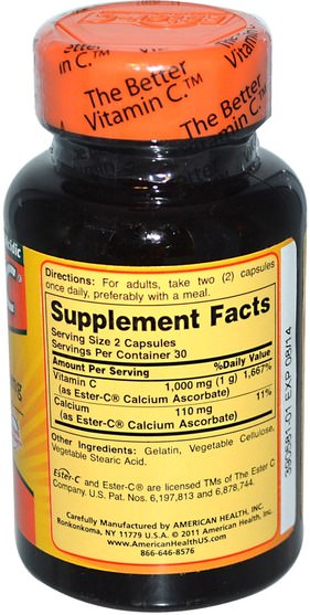 維生素，維生素c，酯c平原 - American Health, Ester-C, 500 mg, 60 Capsules