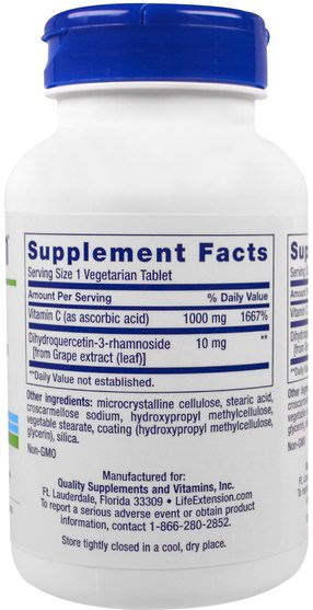 維生素，維生素c - Life Extension, Vitamin C with Dihydroquercetin, 1000 mg, 60 Veggie Tabs