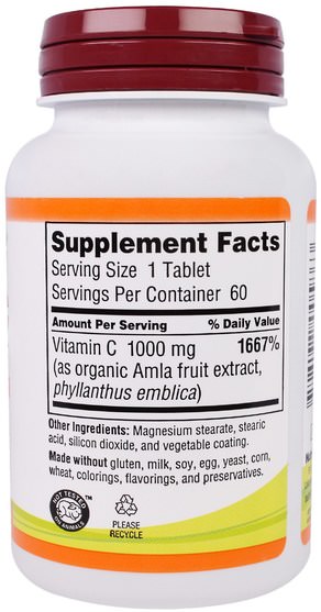 維生素，維生素c - NutriBiotic, Vitamin C, 1000 mg, 60 Vegan Tablets