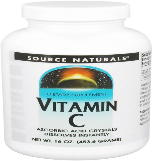 維生素，維生素c - Source Naturals, Vitamin C, 16 oz (453.6 g)