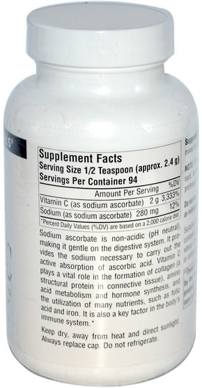 維生素，維生素c - Source Naturals, Vitamin C, 8 oz (226.8 g)