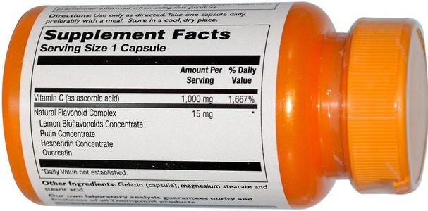 維生素，維生素c，維生素c抗壞血酸 - Thompson, C1000 mg, 60 Capsules