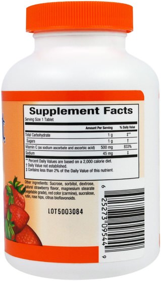 維生素，維生素C，維生素C咀嚼，健康，免疫支持 - Sunkist, Vitamin C, Chewable Strawberry, 500 mg, 90 Tablets