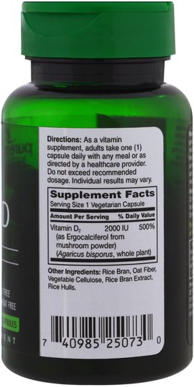 維生素，維生素D3 - PureMark Naturals, Vitamin D, 2000 IU, 60 Vegetarian Capsules
