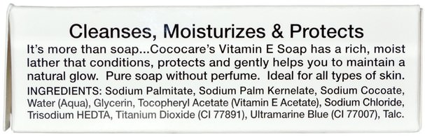 維生素，維生素E，肥皂 - Cococare, Vitamin E Soap, Fragrance Free Antioxidant, 4 oz. (113 g)