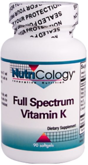 維生素，維生素K - Nutricology, Full Spectrum Vitamin K, 90 Softgels 